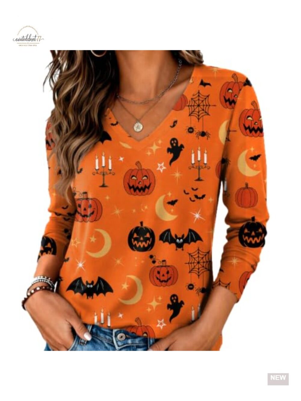 Womens Long Sleeve V Neck T Shirt Loose Fit Casual Work Top
